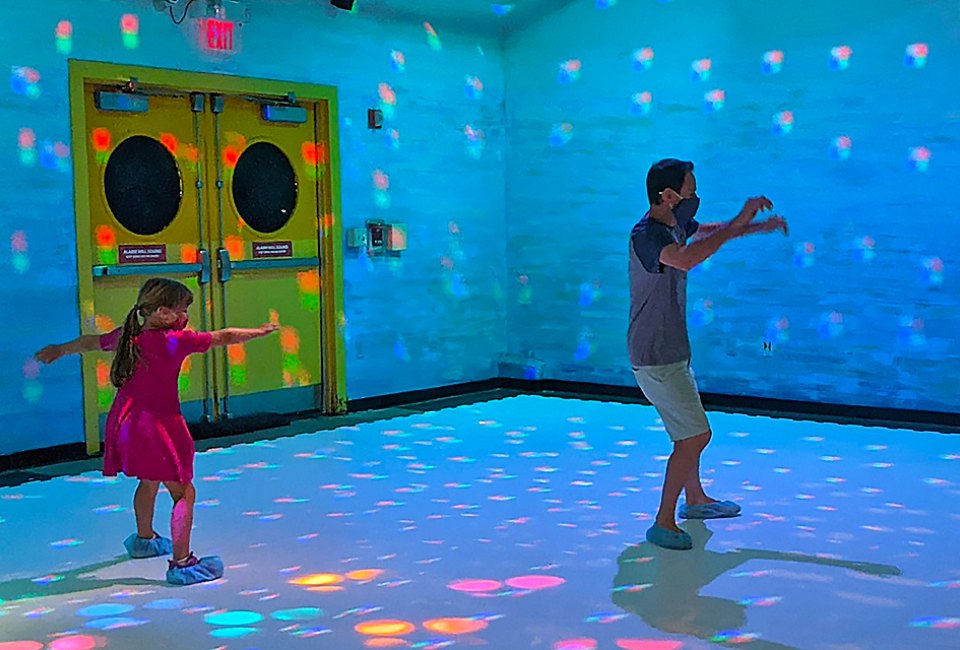  Experience the fun of sock skating at the Long Island Children's Museum. Photo courtesy of the museum