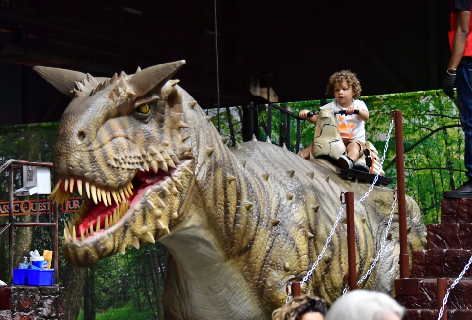 The Nassau Coliseum hosts larger-than-life animatronic dinosaurs at Jurassic Quest this weekend. Photo courtesy of Jurassic Quest