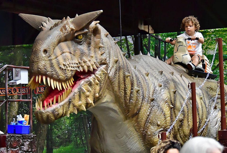 Presidents Day Weekend 2023: 14 Things To Do on Long Island with Kids The Nassau Coliseum hosts the larger-than-life animatronic dinosaurs when Jurassic Quest comes to town. Photo courtesy of Jurassic Quest