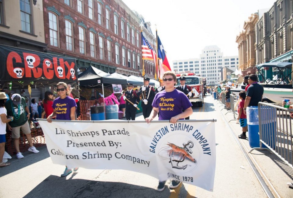 Enjoy a full day of tasty food, live music, and family fun at the Galveston Island Shrimp Festival. Photo courtesy of Captiv Creative.