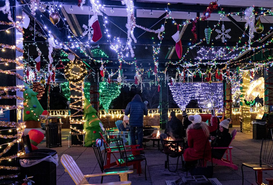Stop by Snowy's Spirits & S'more at the Lincoln Park ZooLights. Photo courtesy of the zoo