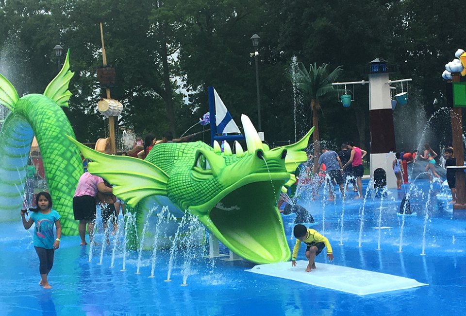 Splash around with a friendly sea serpent at the new sprayground in Linden, NJ.