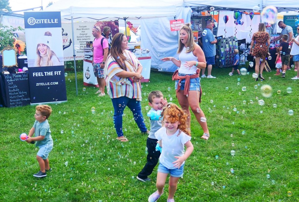 Vendors, farm animals, food, and bubbles—of course—all await at the Long Island Garlic Festival. Photo courtesy of Garden of Eve via Facebook