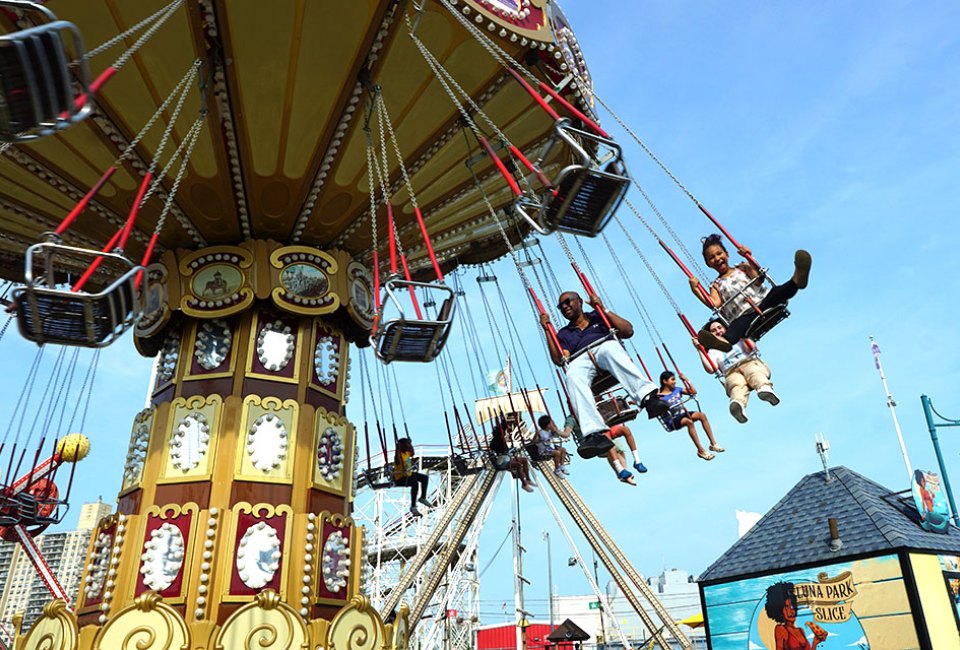 A ride on Lynn's Trapeze puts a smile on the face of visitors young and old. 
