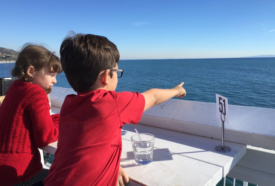 Look for whales and dolphins right from your table at Malibu Farm. Photo by Meghan Rose