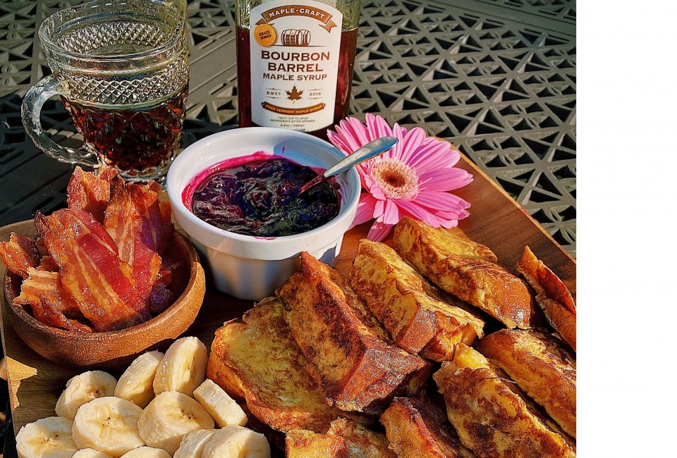 A French Toast Board hits all the right notes for a sweet Mother's Day.  Photo courtesy of Maple Craft Foods