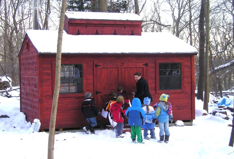 Learn the process of maple sugaring at the Rye Nature Center's sugarhouse. Photo courtesy of the center