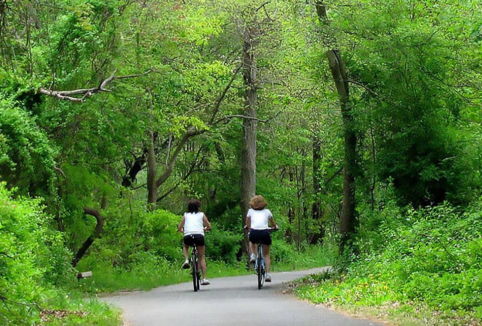 Massapequa Preserve's bike trails connect to Long Island's Greenbelt Trail. Photo courtesy of the preserve
