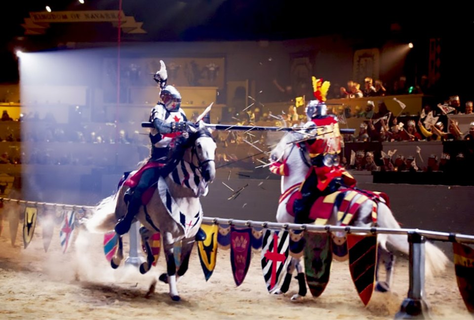 Cheer for your knight during the jousting matches at Medieval Times. Photo courtesy of Medieval Times