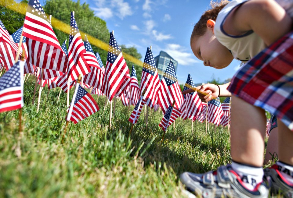 33,000 American Flags are planted in Boston Common in memory of every fallen Massachusetts service member from the Civil War to present day. Photo by Anthony Quintano/CC BY 2.0