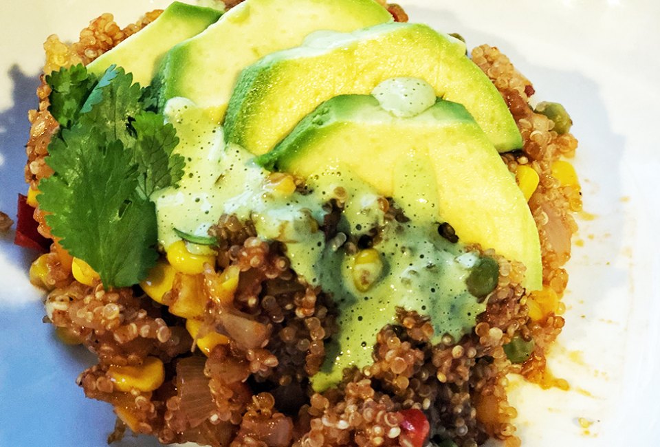 Mexican Instant Pot Quinoa warms on a chilly night.