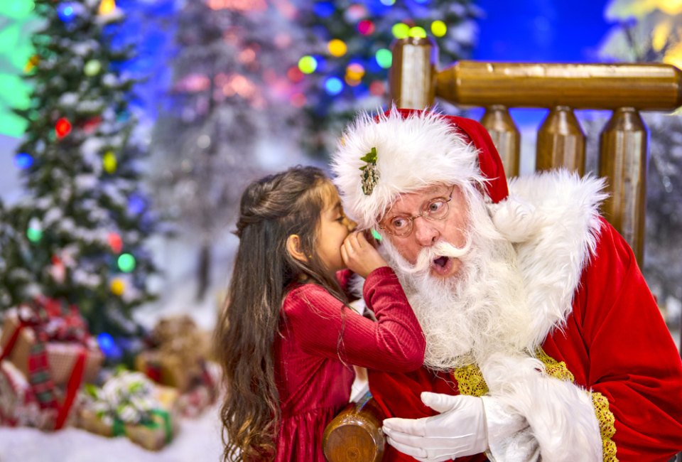 Tell Santa a secret at Santa's Wonderland at Bass Pro Shops. Photo courtesy of Bass Pro Shops