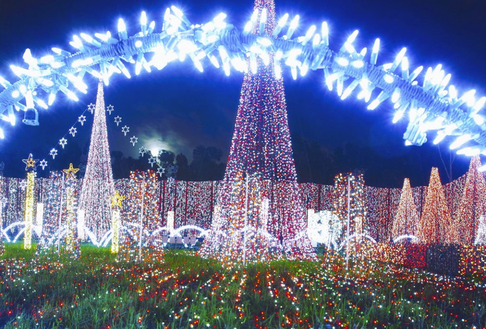 Enjoy holiday illuminations at Christmas Lights in the Acres. Photo courtesy of the event