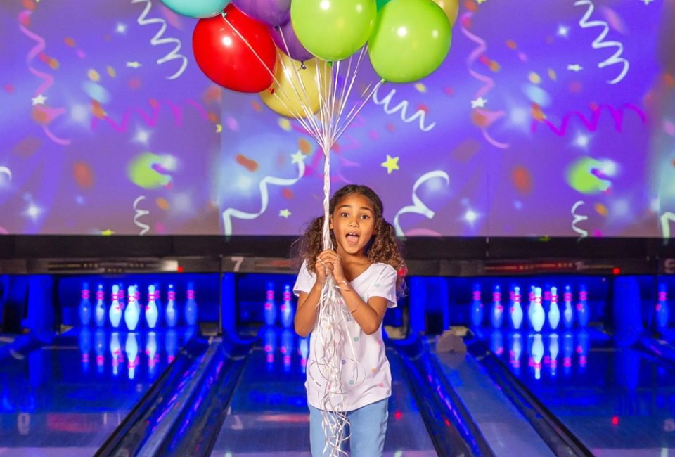 Bowlero birthday parties include bowling, arcade fun, and shoe rental. Photo courtesy of Bowlero