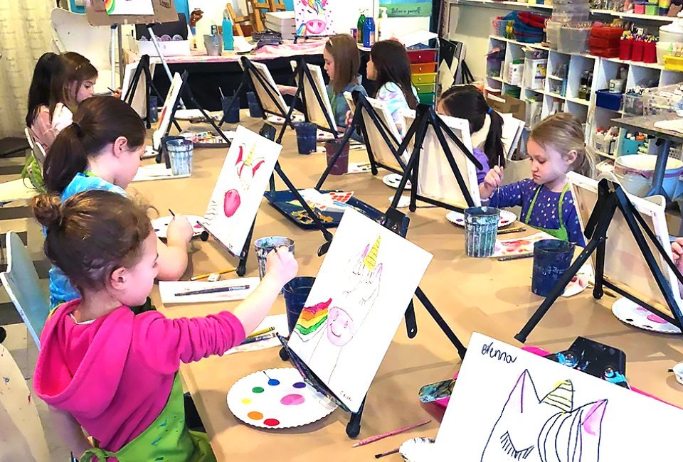 Set up an easel and get to painting at Mini Monet Art Studio. Photo courtesy of the studio
