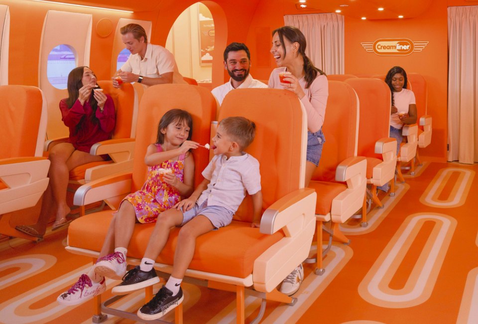 Take a seat aboard the “Creamliner" and enjoy Creamsicle-inspired ice cream.