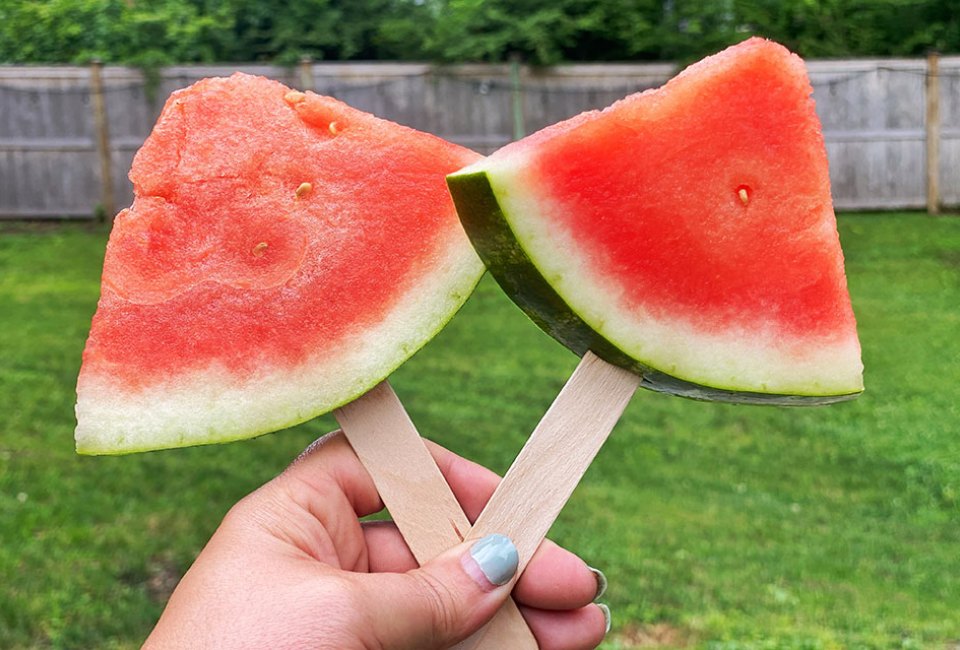 No messy, dripping fingers when you eat watermelon on a stick.