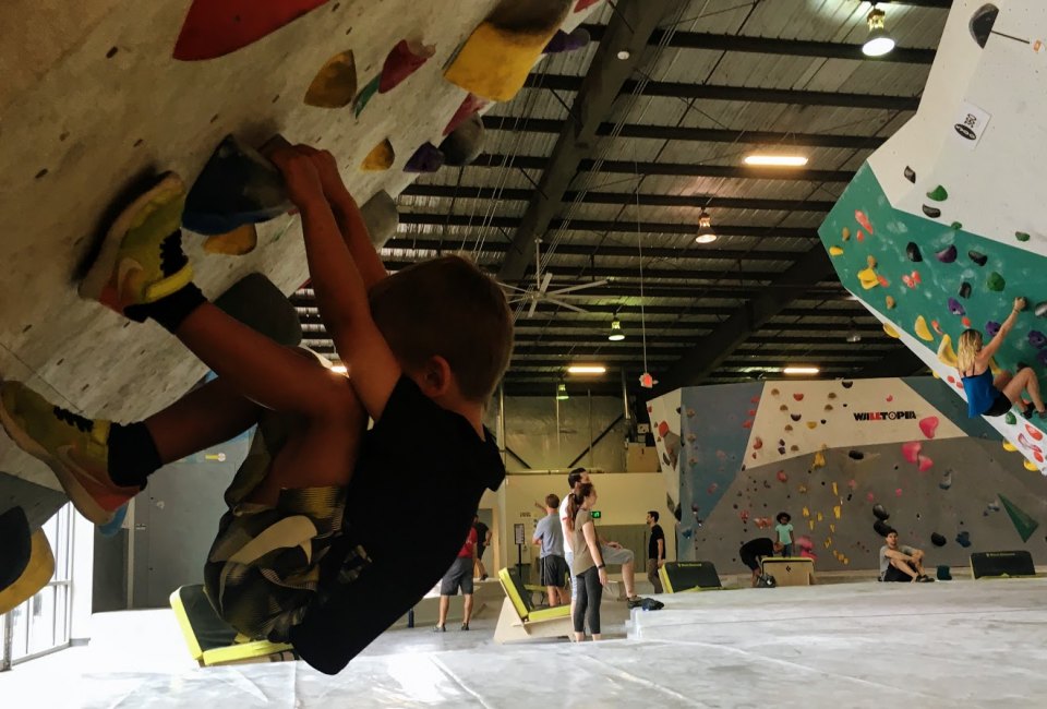 Kids can climb at Momentum Indoor Climbing