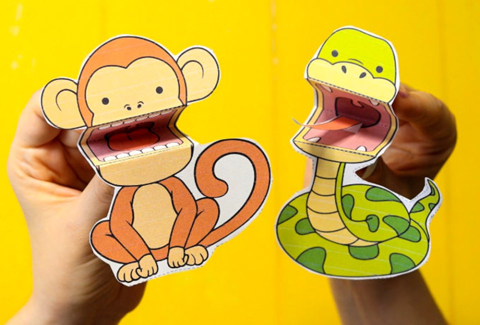 Delight kids with printable finger puppets. Photo courtesy of Easy Peasy Play