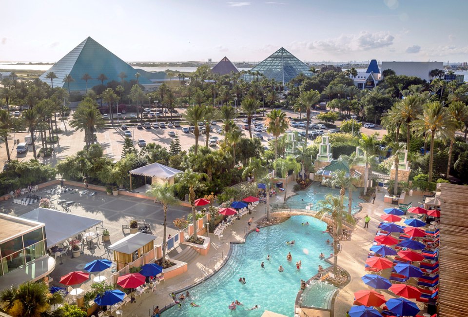 The outdoor pool at the Moody Gardens Hotel, photo courtesy of Visit Galveston.