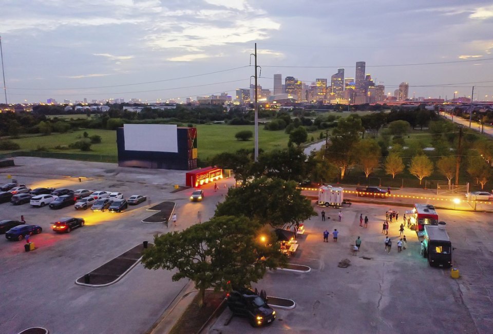 Take movies outside with a drive-in theater in Houston. Photo courtesy of the MoonStruck Drive-In
