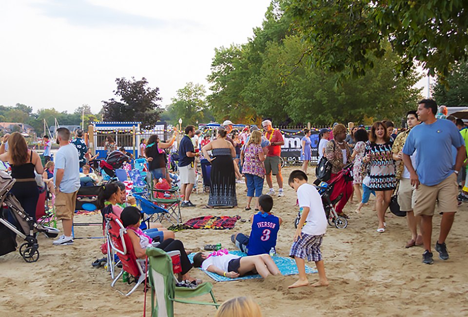 Catch an outdoor showing of Beauty and the Beast at Movies in the Sand in Mamaroneck. Photo courtesy of the event