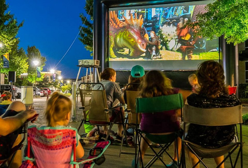 Movies Under the Moon offers free outdoor movies in Houston this summer. Photo courtesy of Kings Harbor