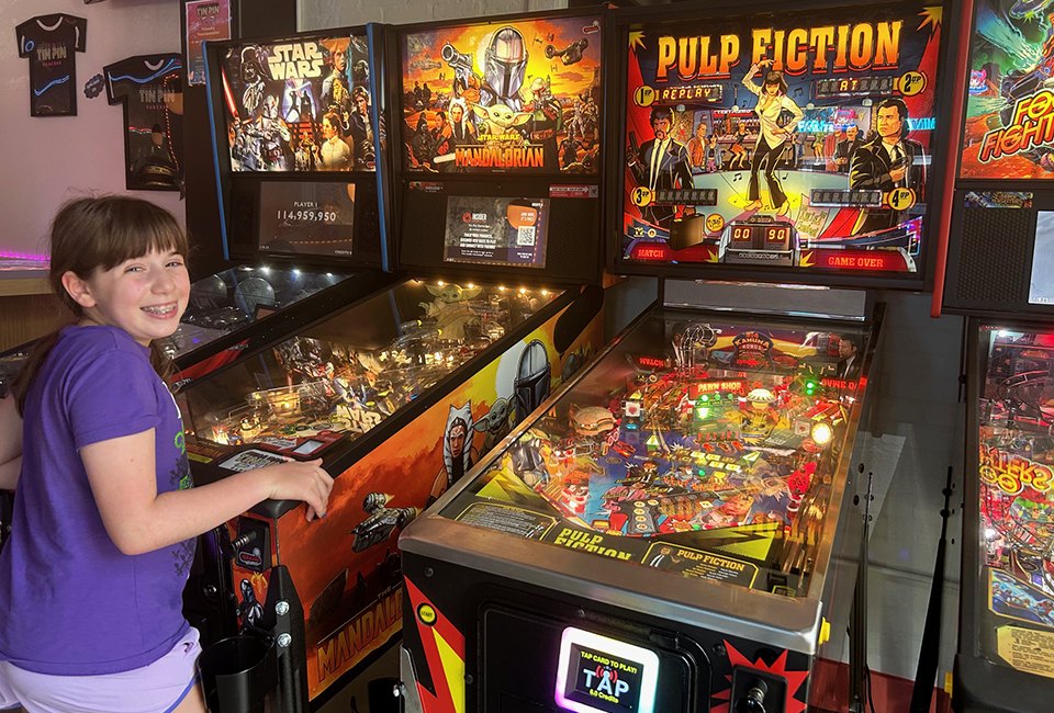 Tin Pin Game Bar, located inside Tin Lizzy's East Cobb, features lots of awesome pinball games. Photo by author