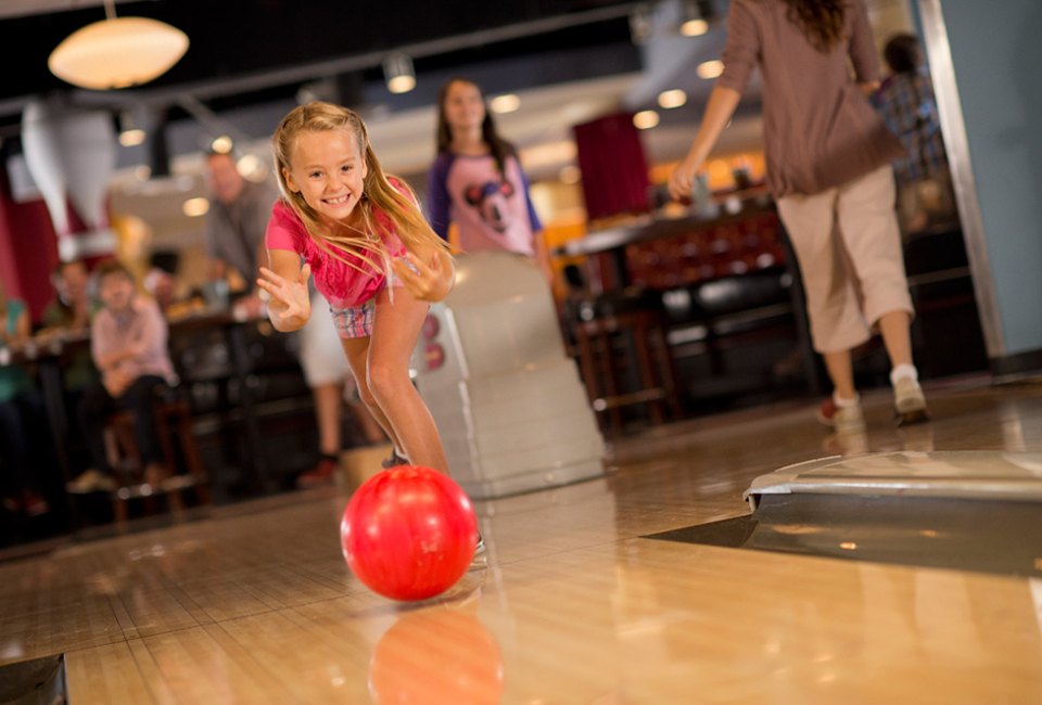 Enjoy an afternoon of bowling at Splitsville, located at Disney Springs. Photo courtesy of Splitsville Orlando