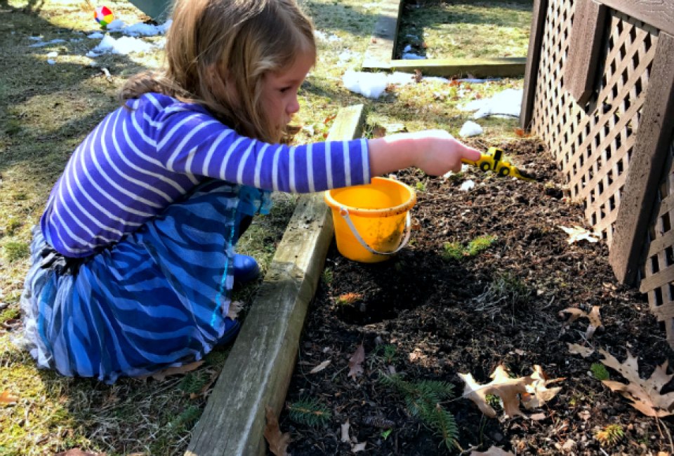Hand them a pail and a spoon, er, shovel, and let kids dig in the dirt.