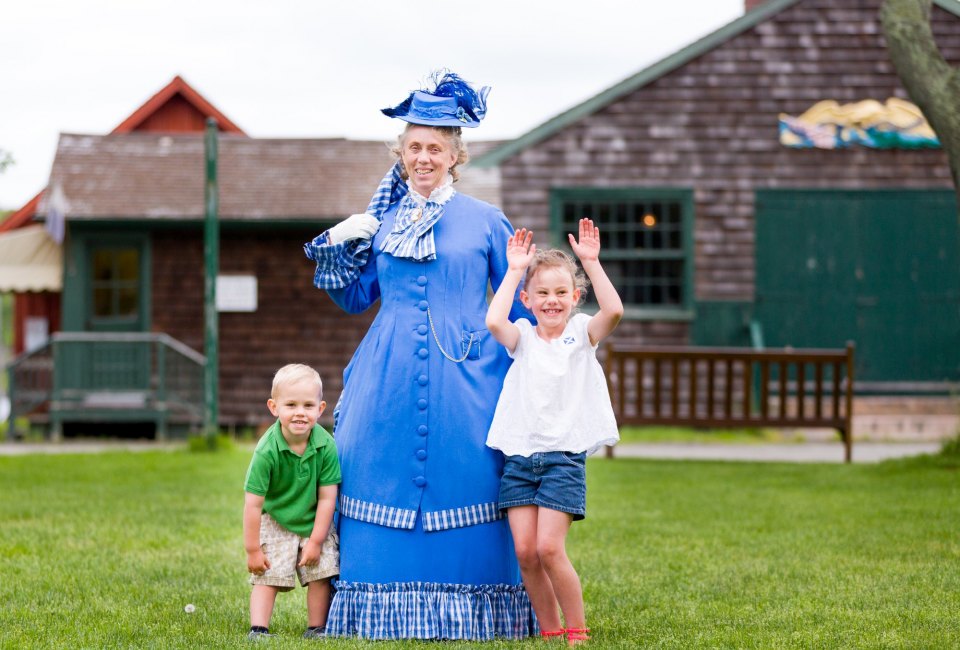Costumed interpreters share stories of colonial life along the historic Mystic seaport. Photo courtesy of the Mystic Seaport Museum
