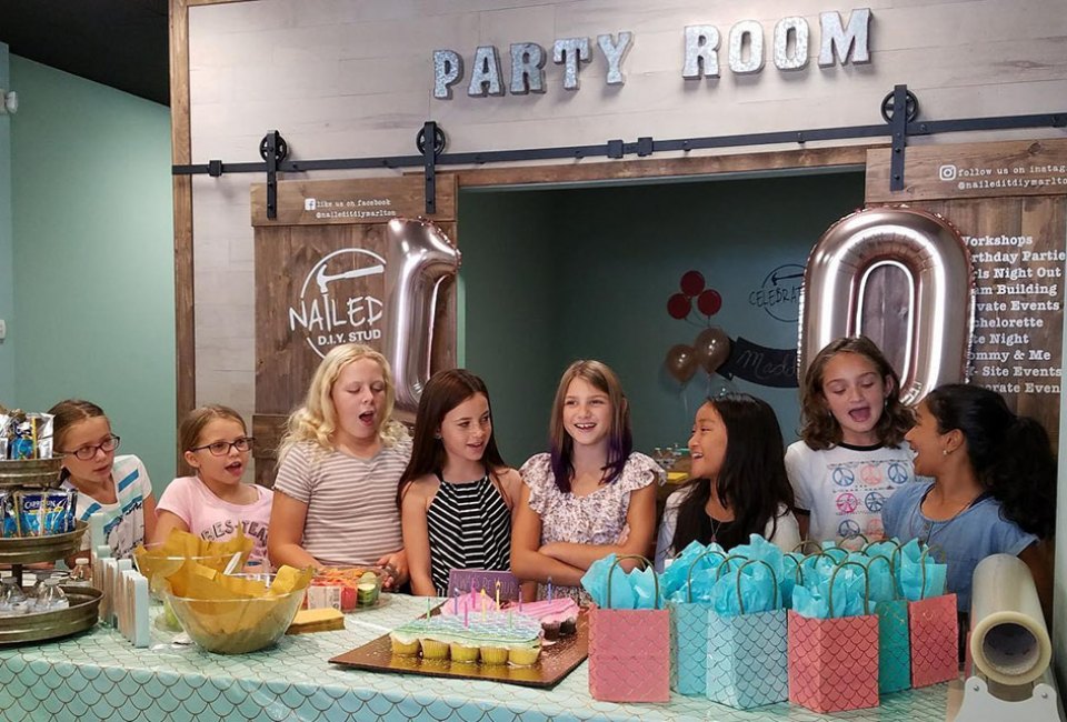 Host a birthday party at Nailed It, where guests can make their own creations to take home. 