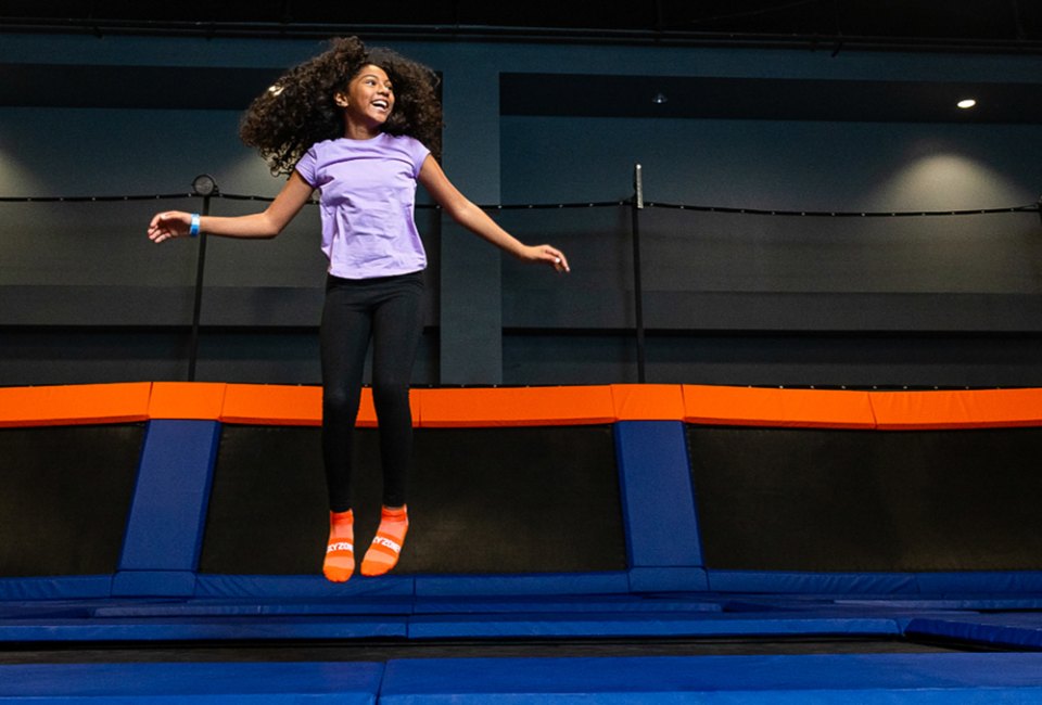 The kids will be flying high with a visit to one of the top trampoline parks near Boston! Photo courtesy of Sky Zone Trampoline Park