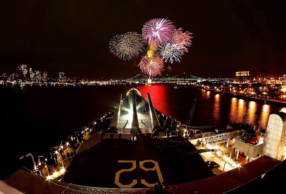 Climb aboard the Battleship New Jersey for the best view of the Delaware River fireworks on New Year's Eve. Photo courtesy of Battleship New Jersey