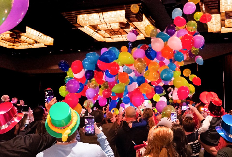 Kids young and old will enjoy the balloon drop at New Year's Palooza. Photo courtesy of Moody Gardens