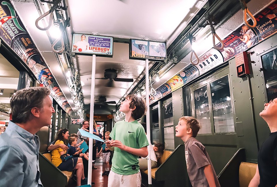 During the Party on Wheels at the New York Transit Museum, vintage R1/9 subway cars dating to the 1930s will shuttle passengers to Hoyt-Schermerhorn station and back. Photo courtesy of the museum
