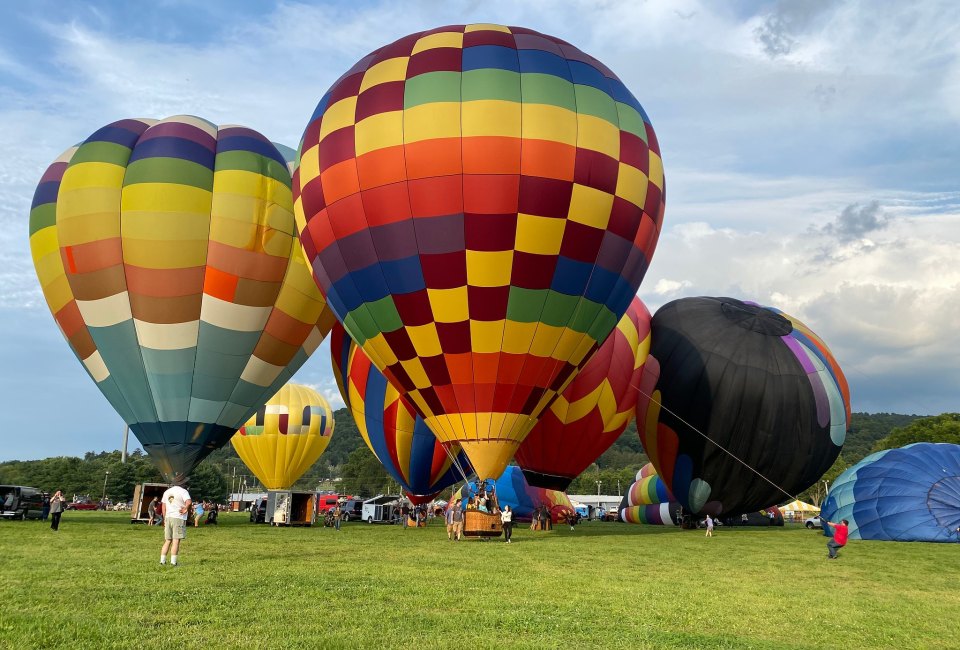 Watch the skies above for colorful hot air balloons, or drop in to the Warren County Farmers Fair Balloon Fest to take a tethered ride. Photo by Giulia Grotenhuis