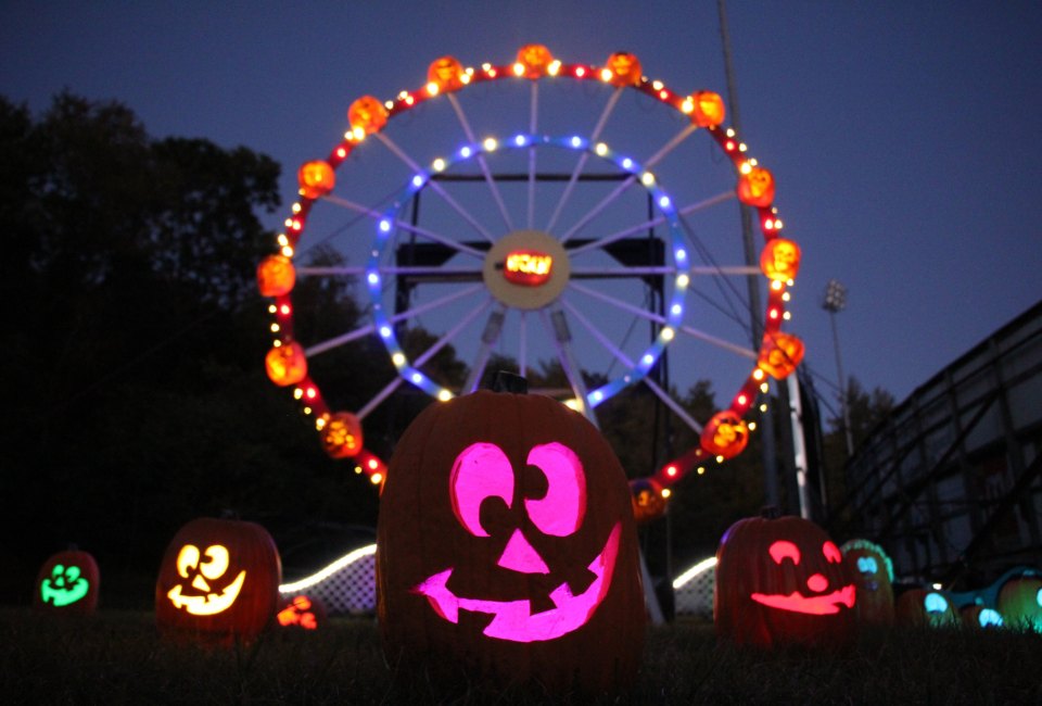 Check out more than 6,000 hand-carved Jack-O-Lanterns at the Skylands Stadium Jack O'Lantern Experience. Photo courtesy of the stadium