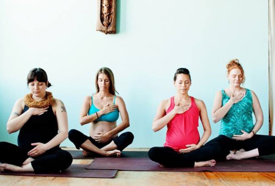 Prenatal yoga at Montclair B.A.B..Y is a welcoming, compassionate class for women at any point in their pregnancy. Photo courtesy of the studio