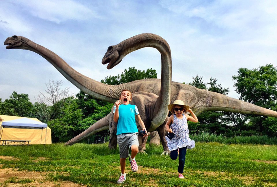 Step back in time at Field Station: Dinosaurs, New Jersey's dinosaur-themed adventure park. Photo courtesy of the venue