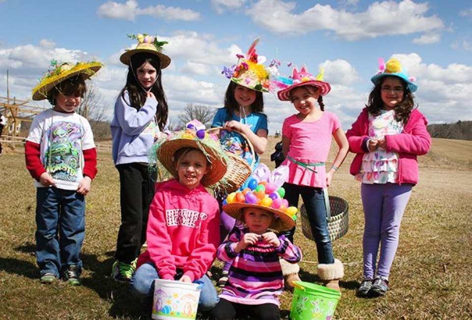Don your best bonnet and hunt for eggs at Heaven Hill Farm. Photo courtesy of the farm