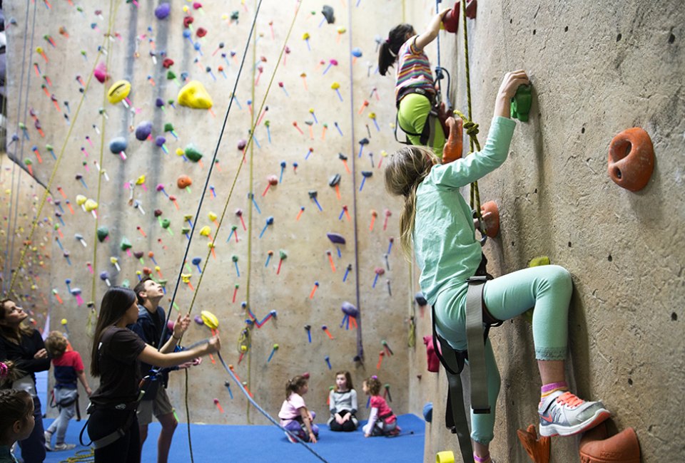 Kids can test their climbing skills at Gravity Vault in Middletown.