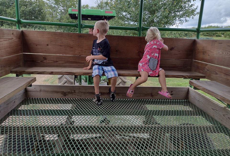 The tractor ride at DuBois Farms was a kid-pleasing treat.