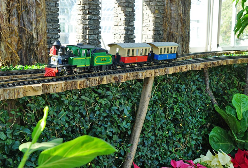 The NYBG Holiday Train Show is a winter wonderland with enchanting trains and twinkling cityscapes. Photo by the author