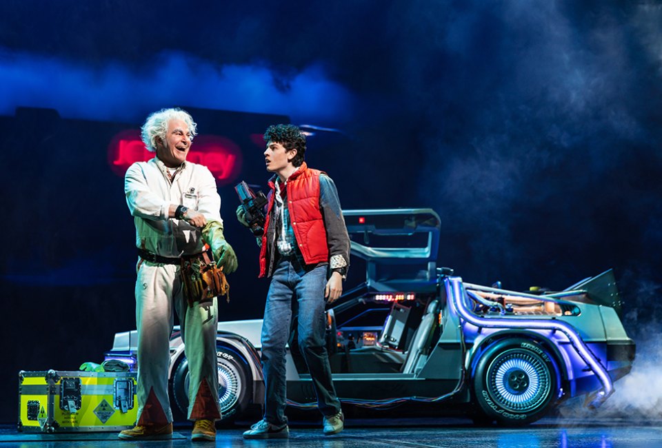 Marty McFly finds himself transported back to 1955 in a time machine  in 