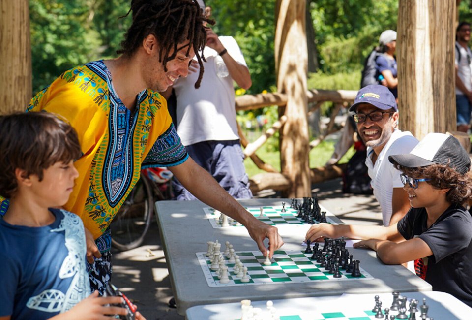 For a free, friendly game of chess, regulars head to Central Park. Photo courtesy of the Central Park Conservancy