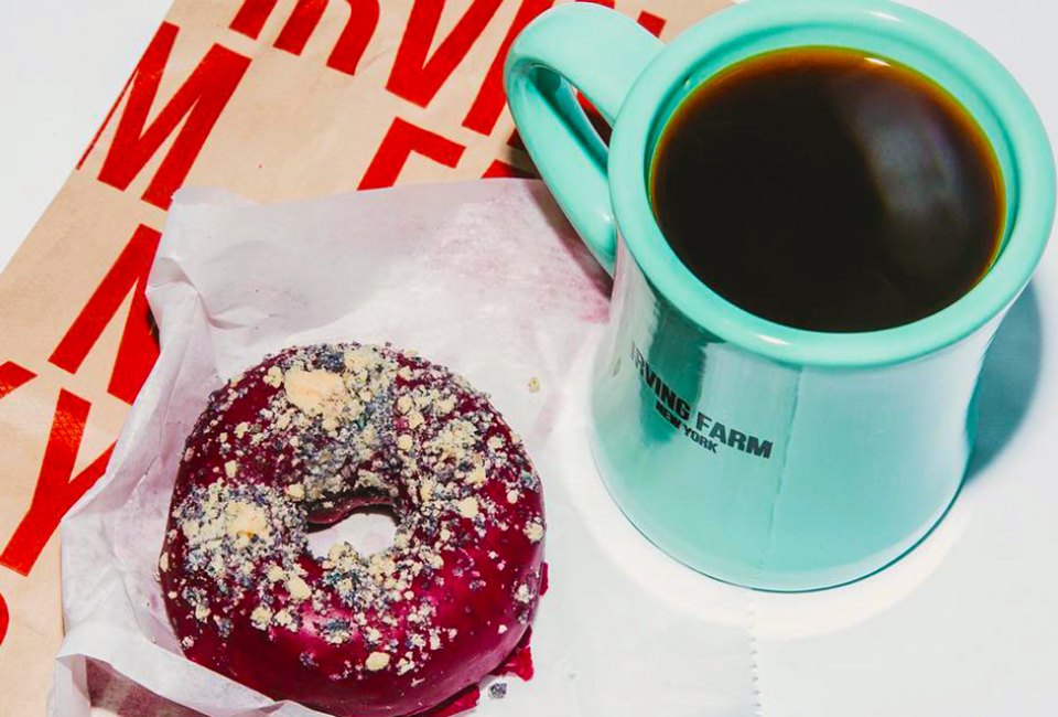 Hang out at Irving Farm New York for the perfect match: doughnuts and coffee. 
