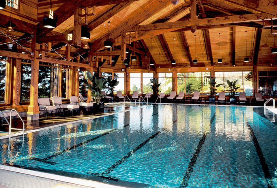 Kids will flip for the expansive pool at Mohonk Mountain House, while parents relish its relaxing, spa-like surroundings. 