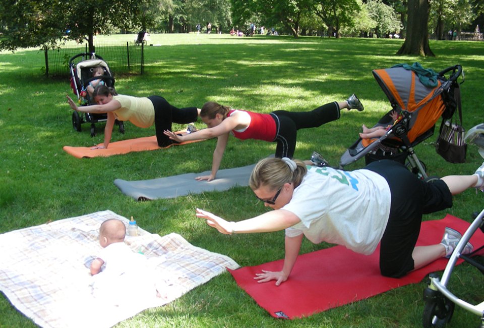 Fitnotic fitness lets you spend time with your baby while working up a sweat.