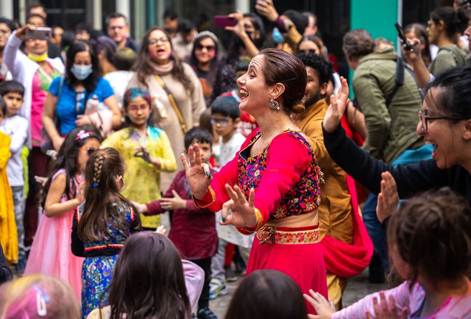 Storytime, colorful puppets, and powder play make the annual Holi at The Seaport particularly celebratory. Photo courtesy of The Seaport